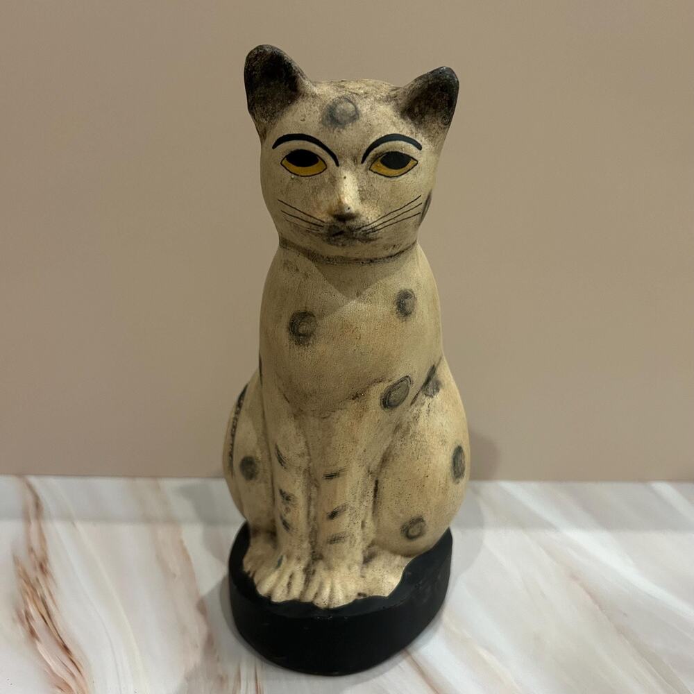 Handcrafted Egyptian-Style Cat Statue, Vintage